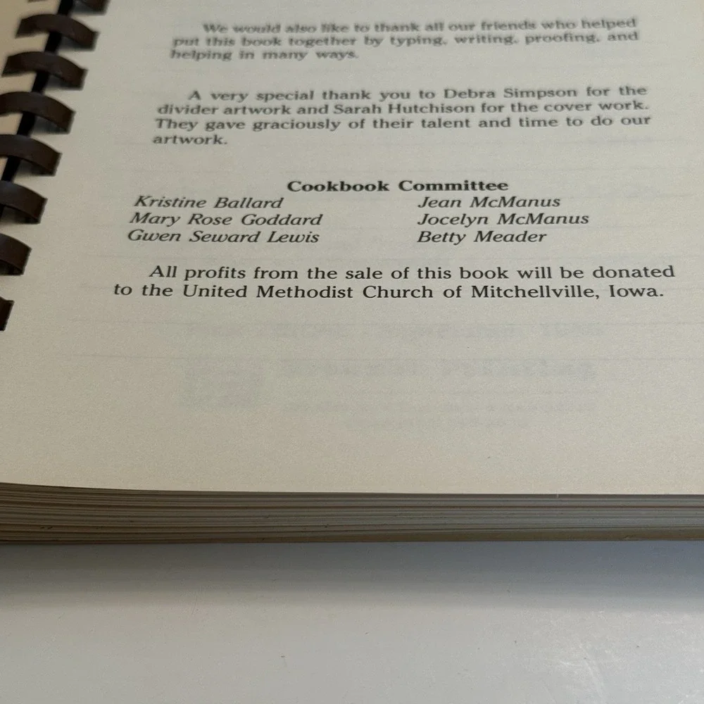 Mitchellville Iowa Community Cookbook Heavenly Dishes Spiral Bound Recipes VTG